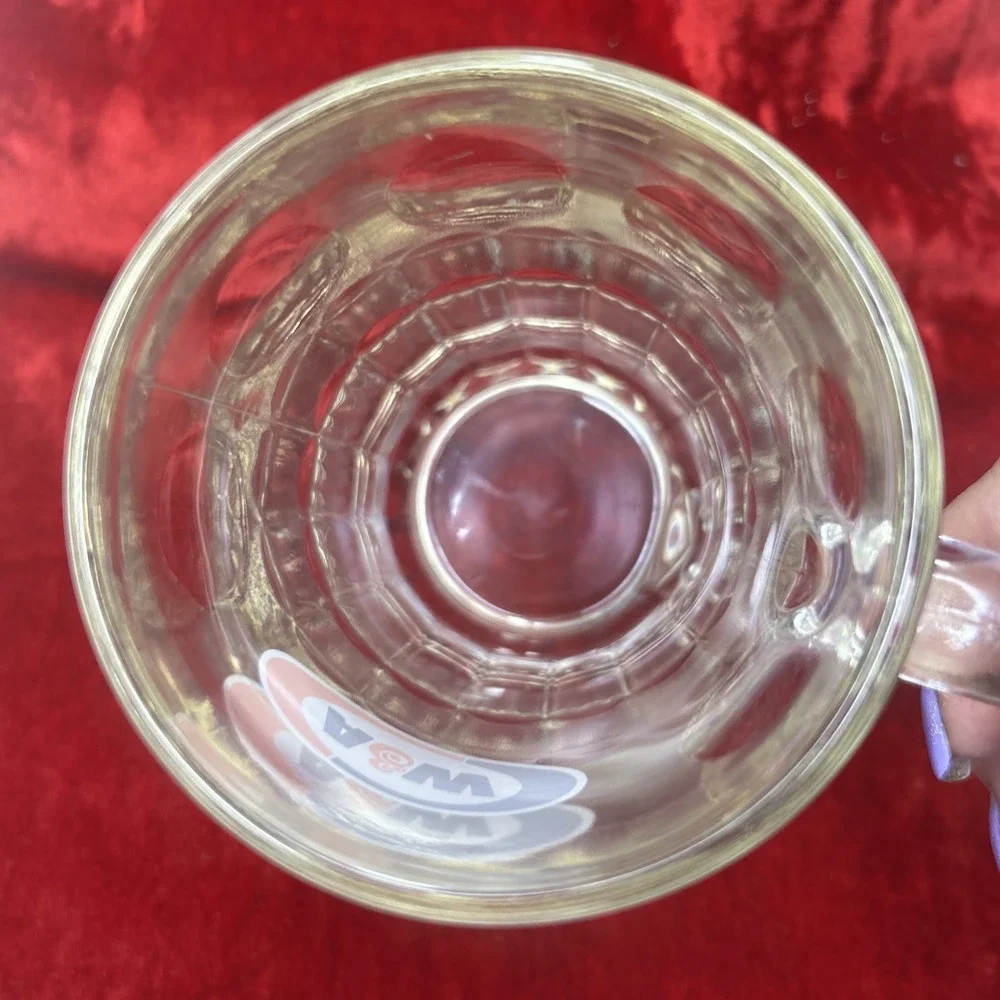 VTG 90s‎ A&W Root Beer Mug 6'' Tall Dimple Ribbed Thick Heavy Glass Big Handle